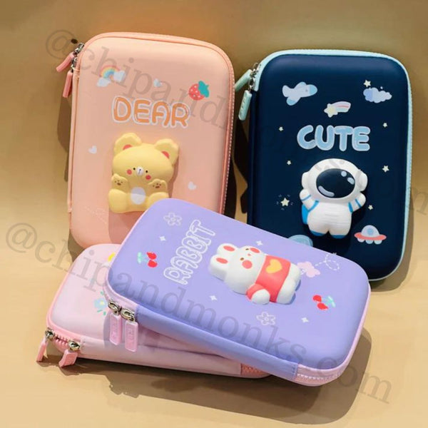 3D EVA Pencil Case Pouch, Pen and Pencil Bag for School Kids, Girls, Kawaii Stationery Storage Box, Multipurpose Zipper Pencil Case for Kids (Big)