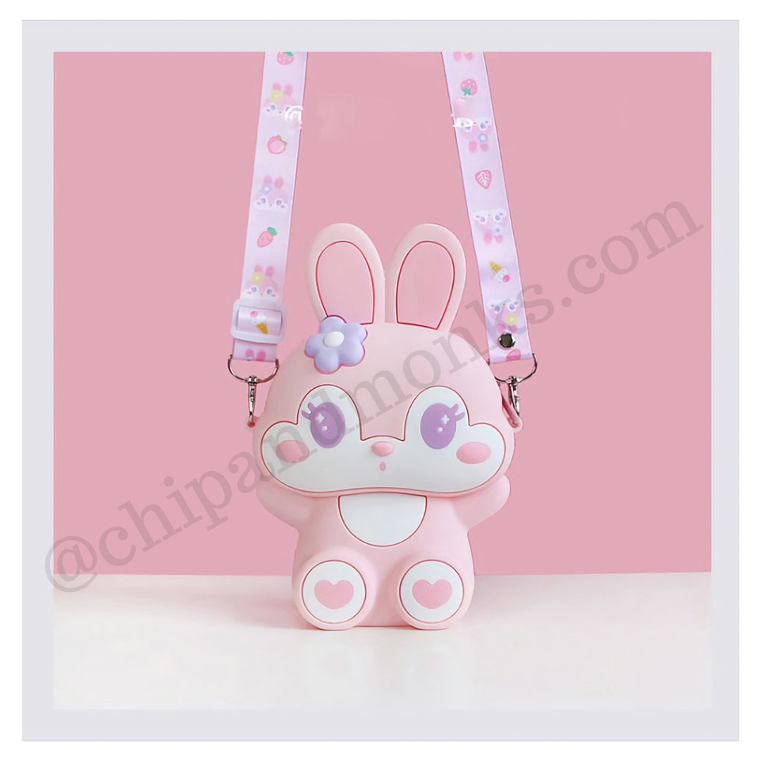 Cute Bunny Stylish Cross Body Bag with Adjustable Strap - Height 2.7 Inches