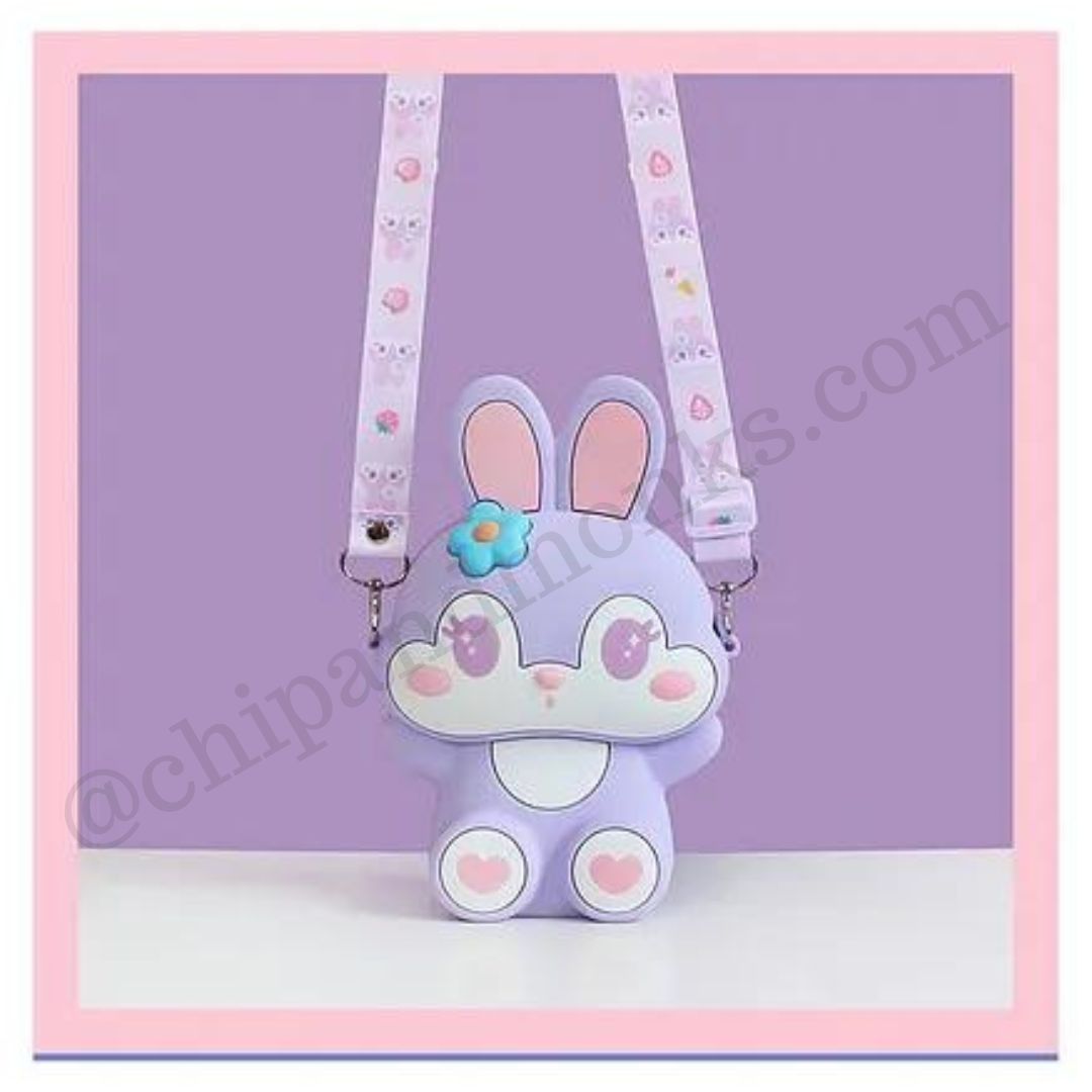 Cute Bunny Stylish Cross Body Bag with Adjustable Strap - Height 2.7 Inches