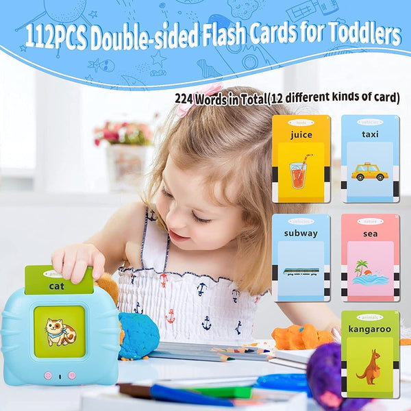 Chipandmonks Flash Cards Educational Toys - Talking Flashcards Learning Toys for Toddlers - Montessori Toys Flash Cards for Age 2 3 4 5 6 for Kids