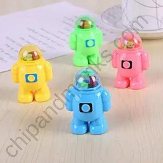 Astronaut Shape Sharpener With Eraser bright colours