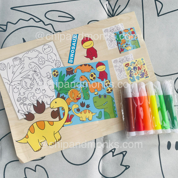 DIY Colouring Mat Sketch Drawing Mat for Kids with 6 Colourful pens
