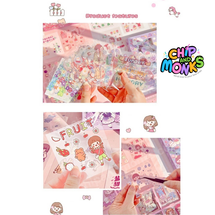 Japanese Style Girls Sticker Set, Stationery Item, Journals, Scrapbooking, Diy Arts And Crafts