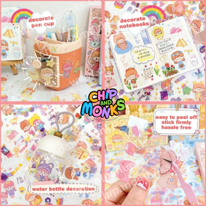Pvc Princess Theme Kawaii Stickers -100 Sheets for decoration and journaling