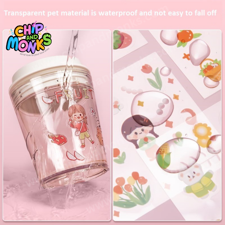 Removable and waterproof Pvc School Girl Theme Kawaii Stickers 
