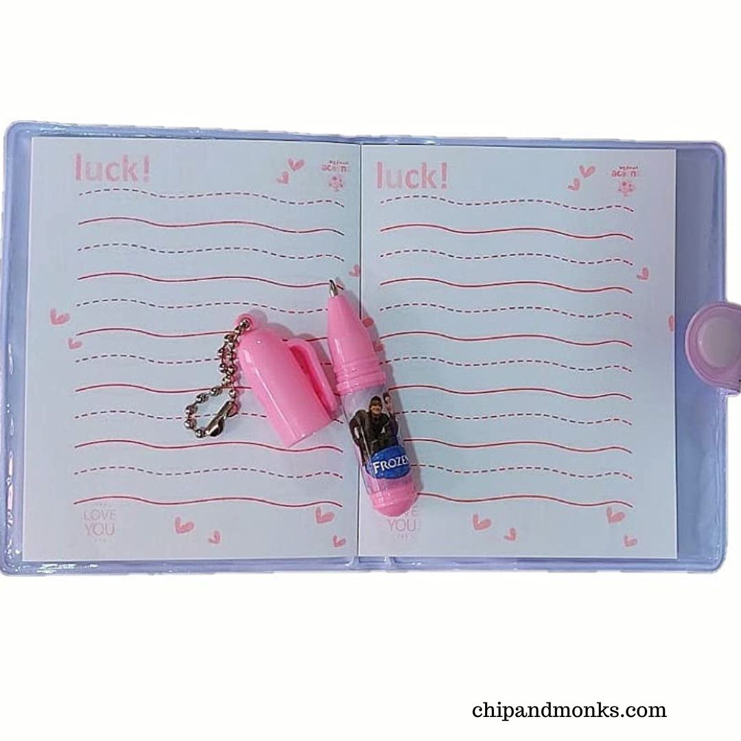 Small Pocket Diary with Small Pen for Kids Stationery